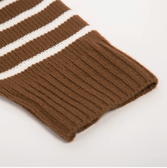 Men's Shawl Collar Sweater Cable Knitted Striped Slim Fit Pullover Sweaters - Picture 4 of 8